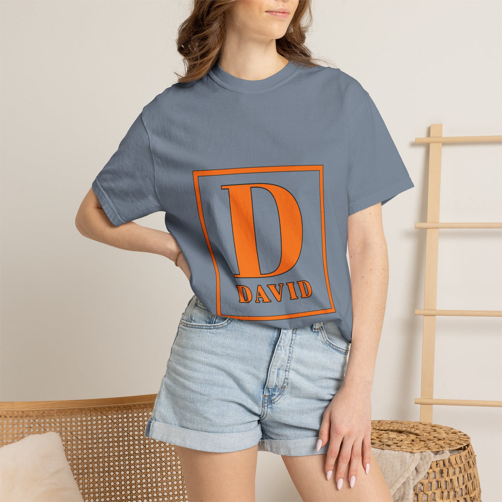 David Monogram T-Shirt — Bold Initial Box Graphic