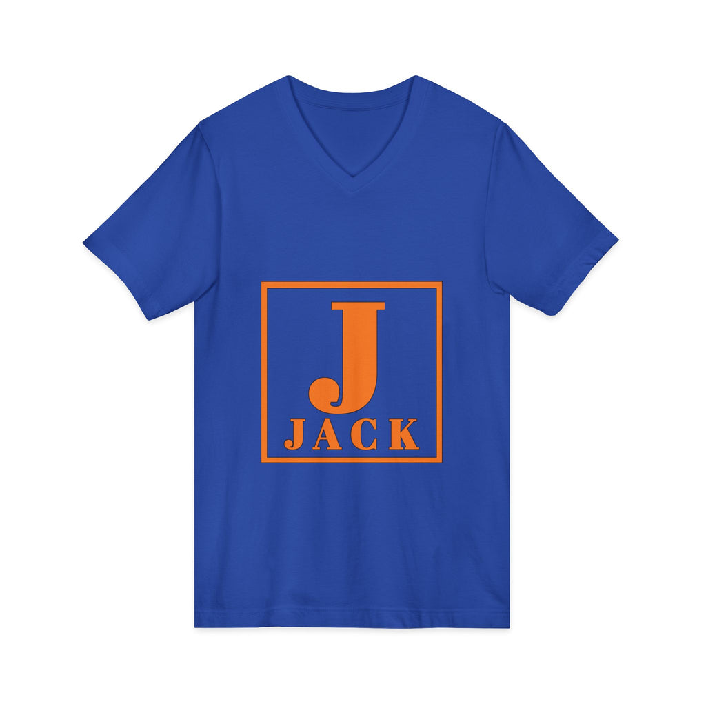 Jack Monogram V-Neck T-Shirt — Orange Block Initial Tee