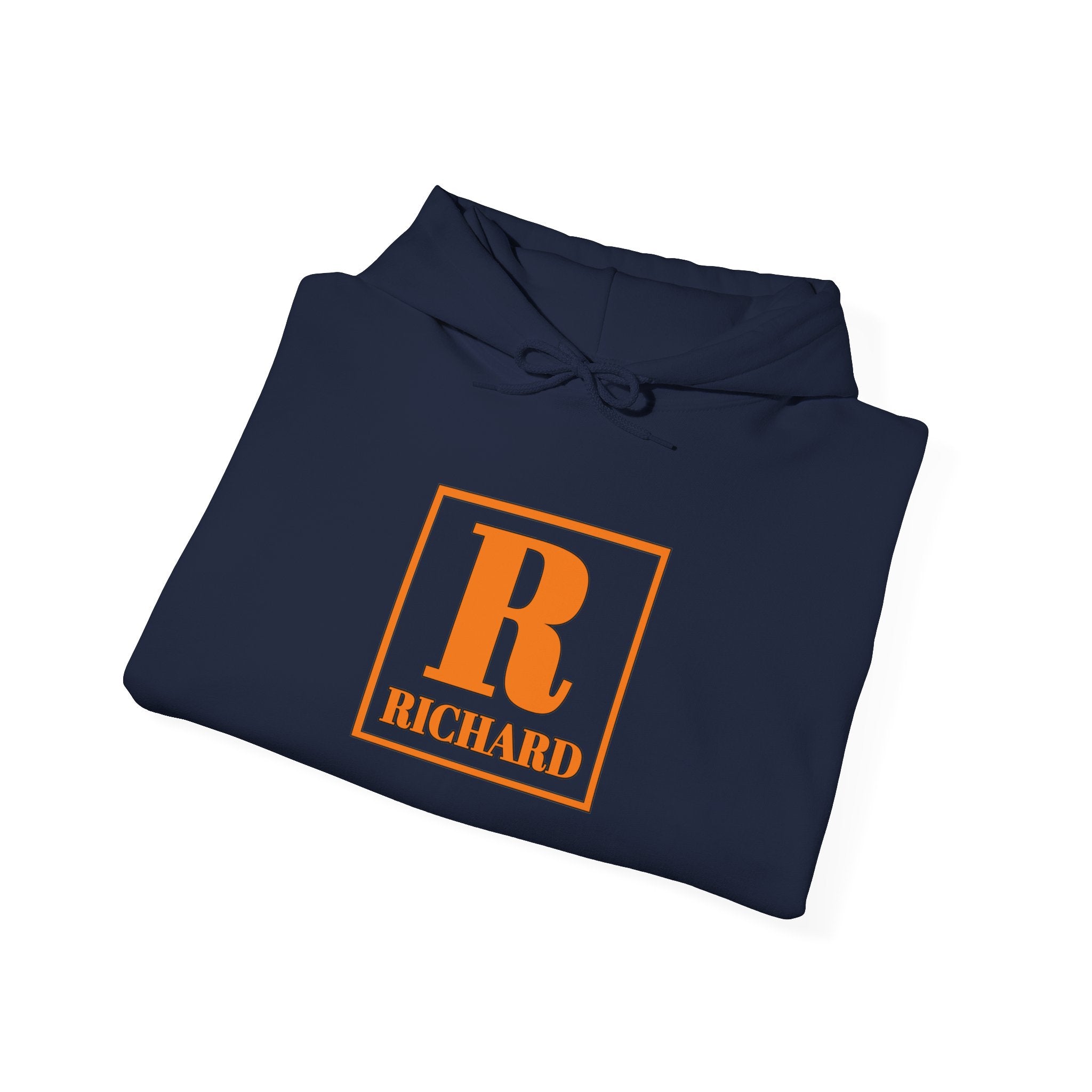 Personalized Initial R Hoodie – Retro Orange 'Richard' Name Sweatshirt