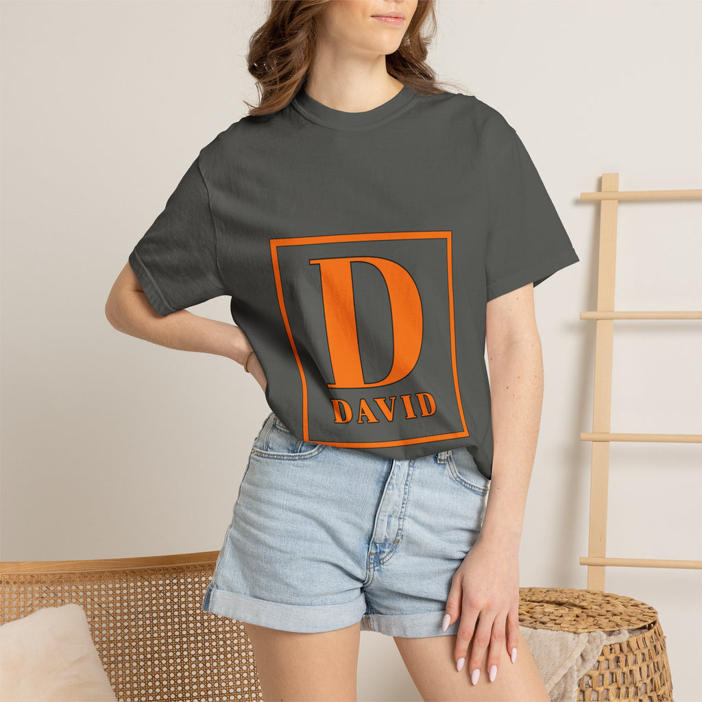 David Monogram T-Shirt — Bold Initial Box Graphic