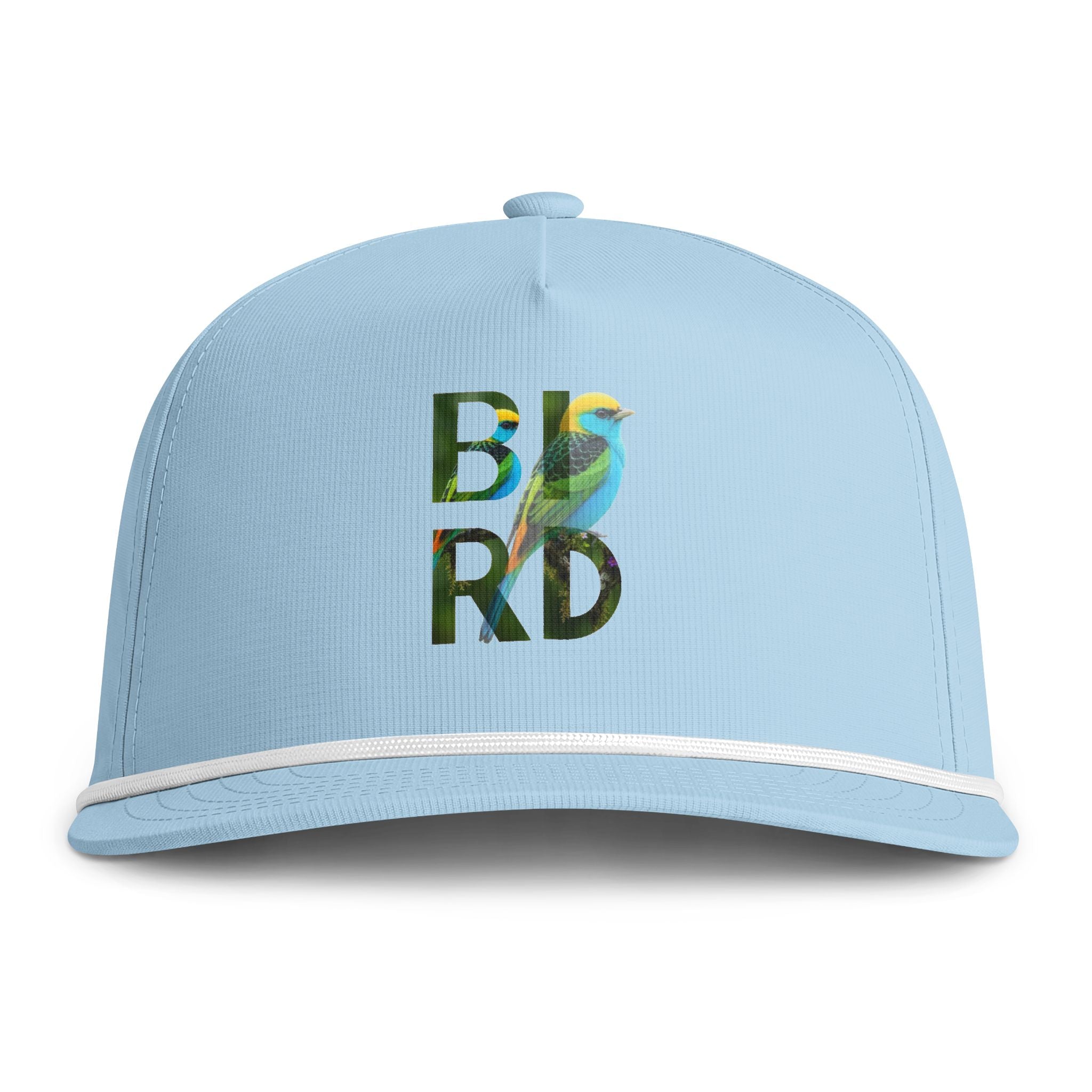 Sunwashed Rope Cap — 'BIRD' Tropical Embroidered Hat