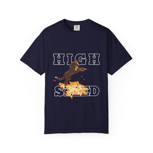 Cheetah Jumping on Fire T-Shirt — Funny Pizza Lover Graphic Tee
