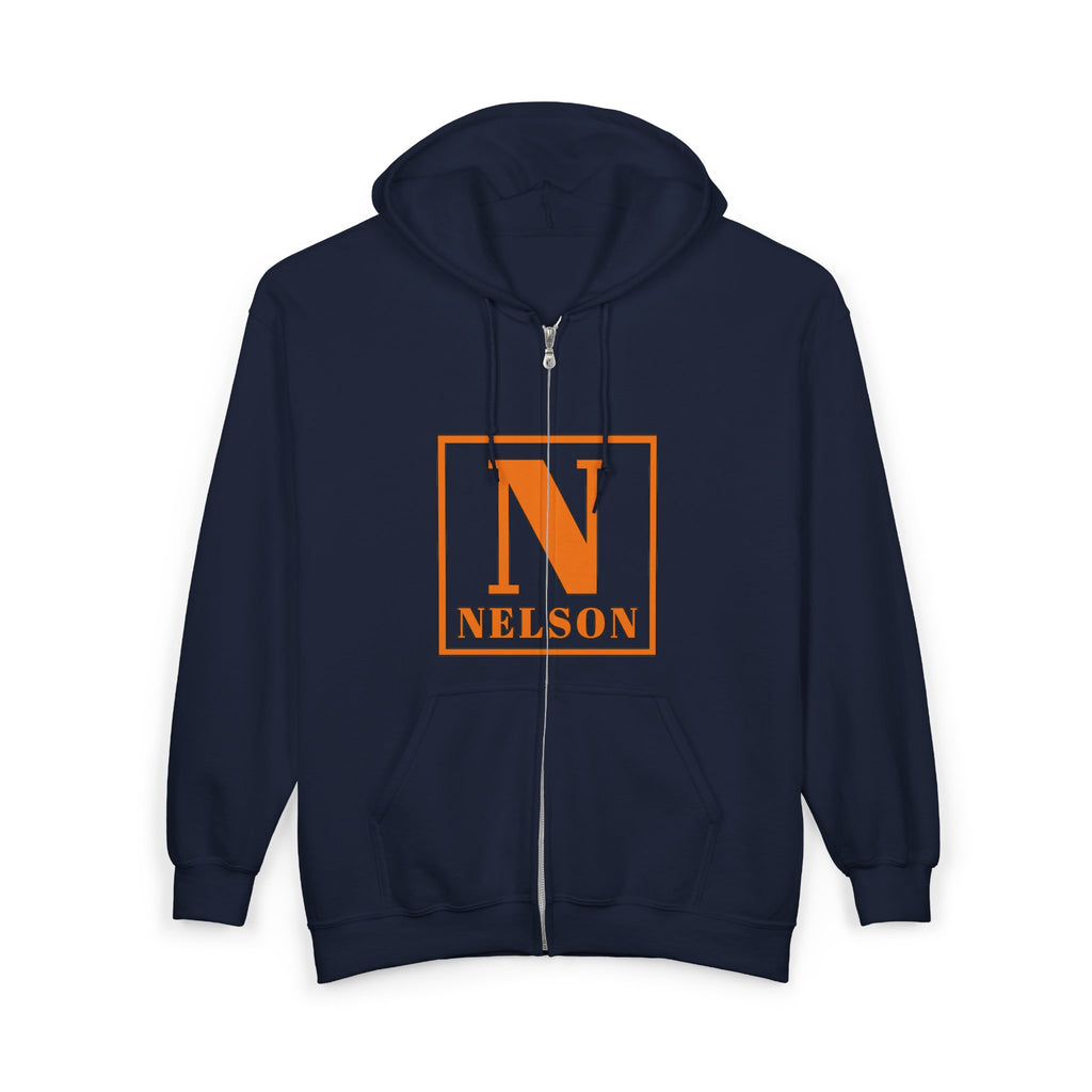 Nelson Monogram Zip Hoodie – Custom Initial N Square Logo
