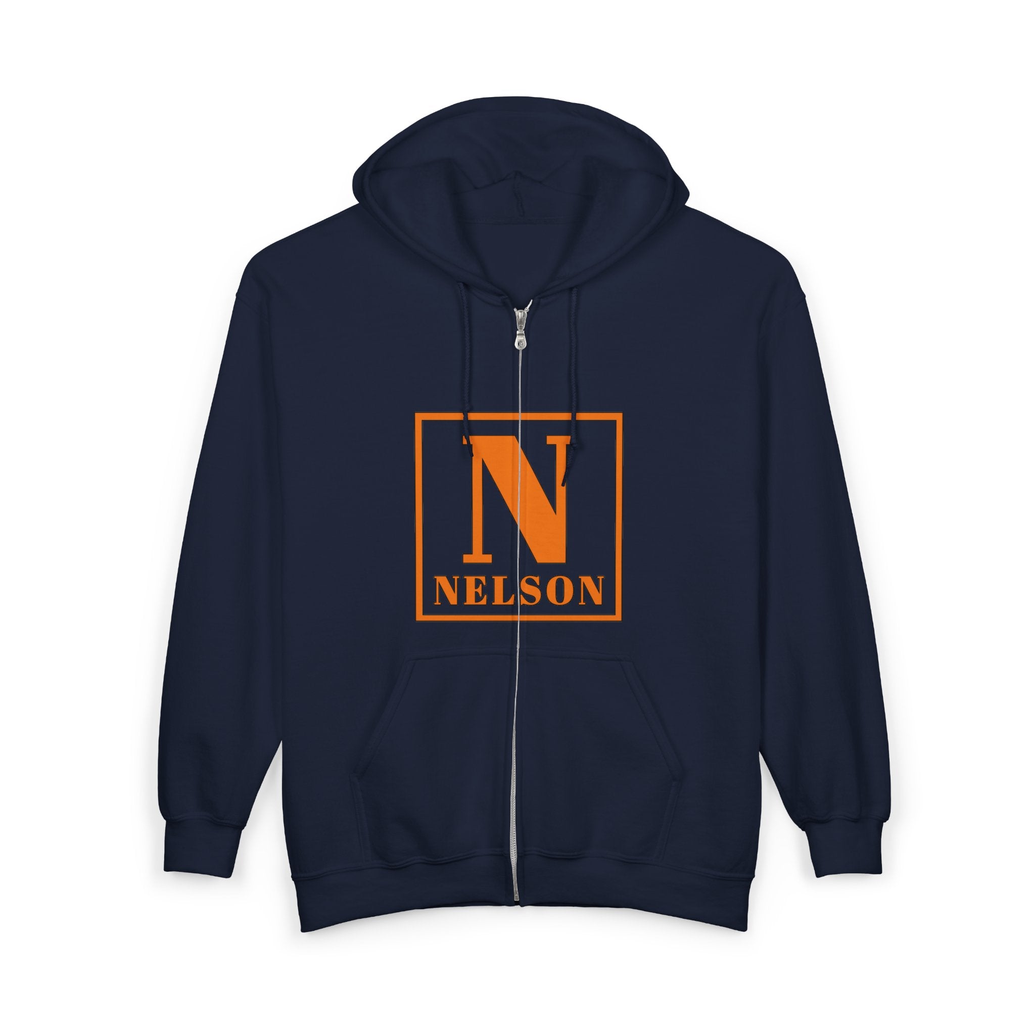 Nelson Monogram Zip Hoodie – Custom Initial N Square Logo