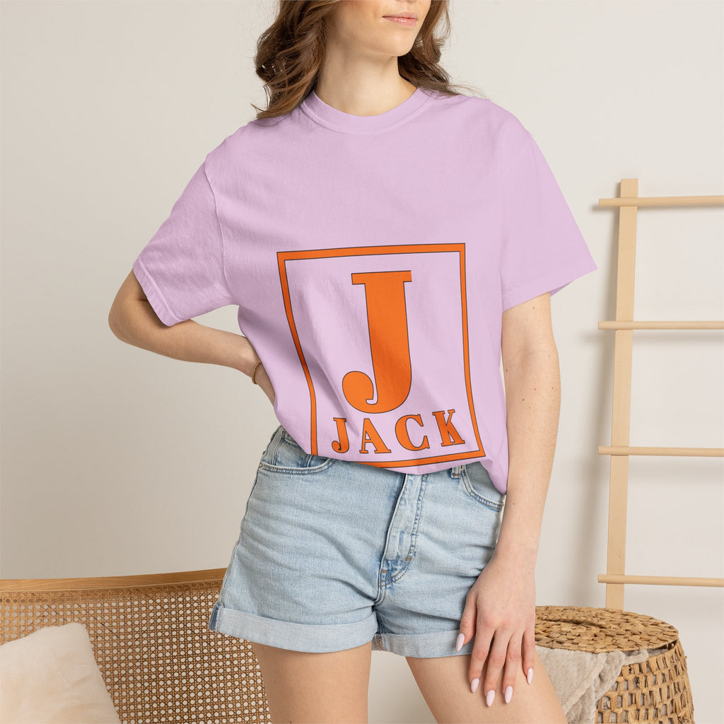 Jack Monogram T‑Shirt — Orange Initial Block Tee