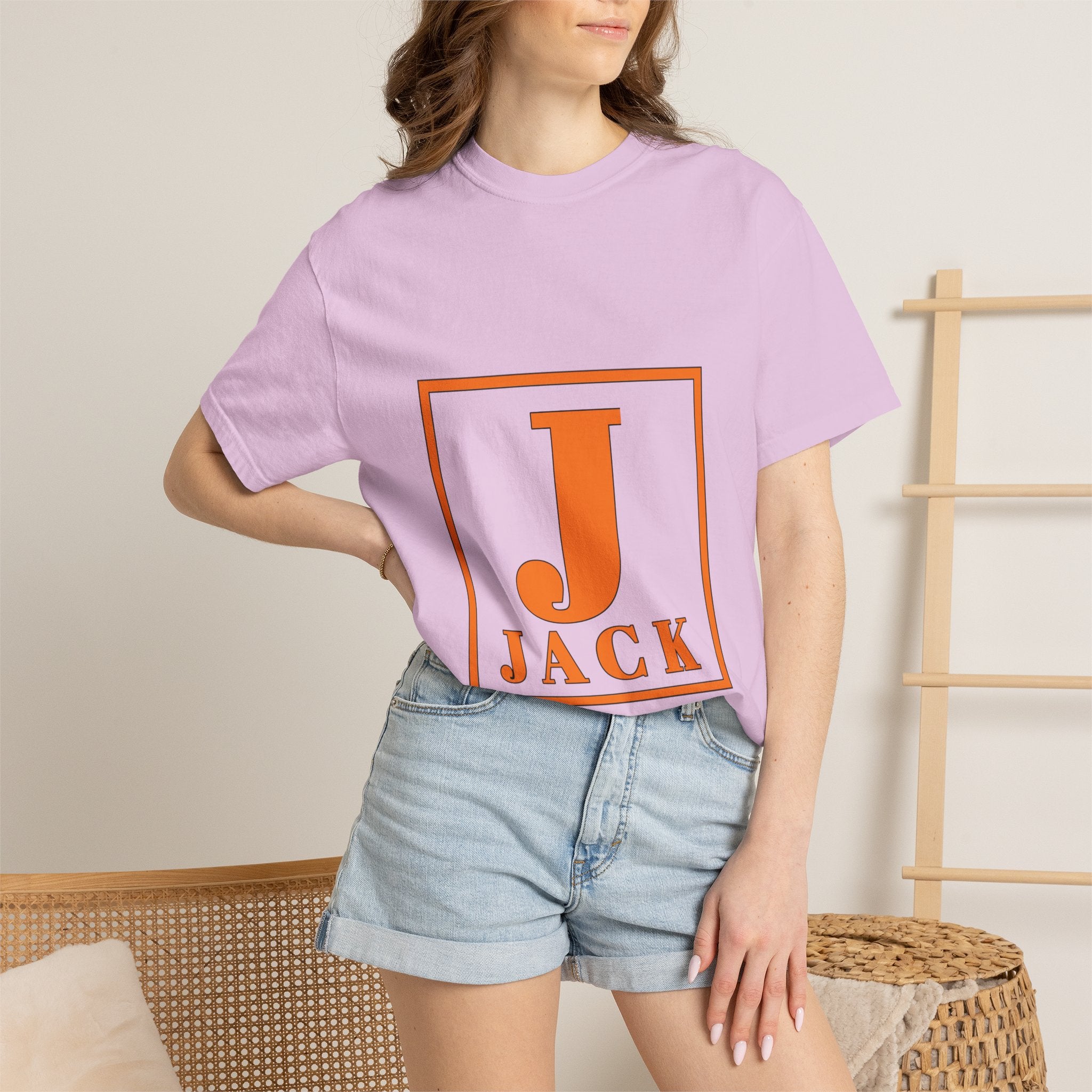 Jack Monogram T‑Shirt — Orange Initial Block Tee