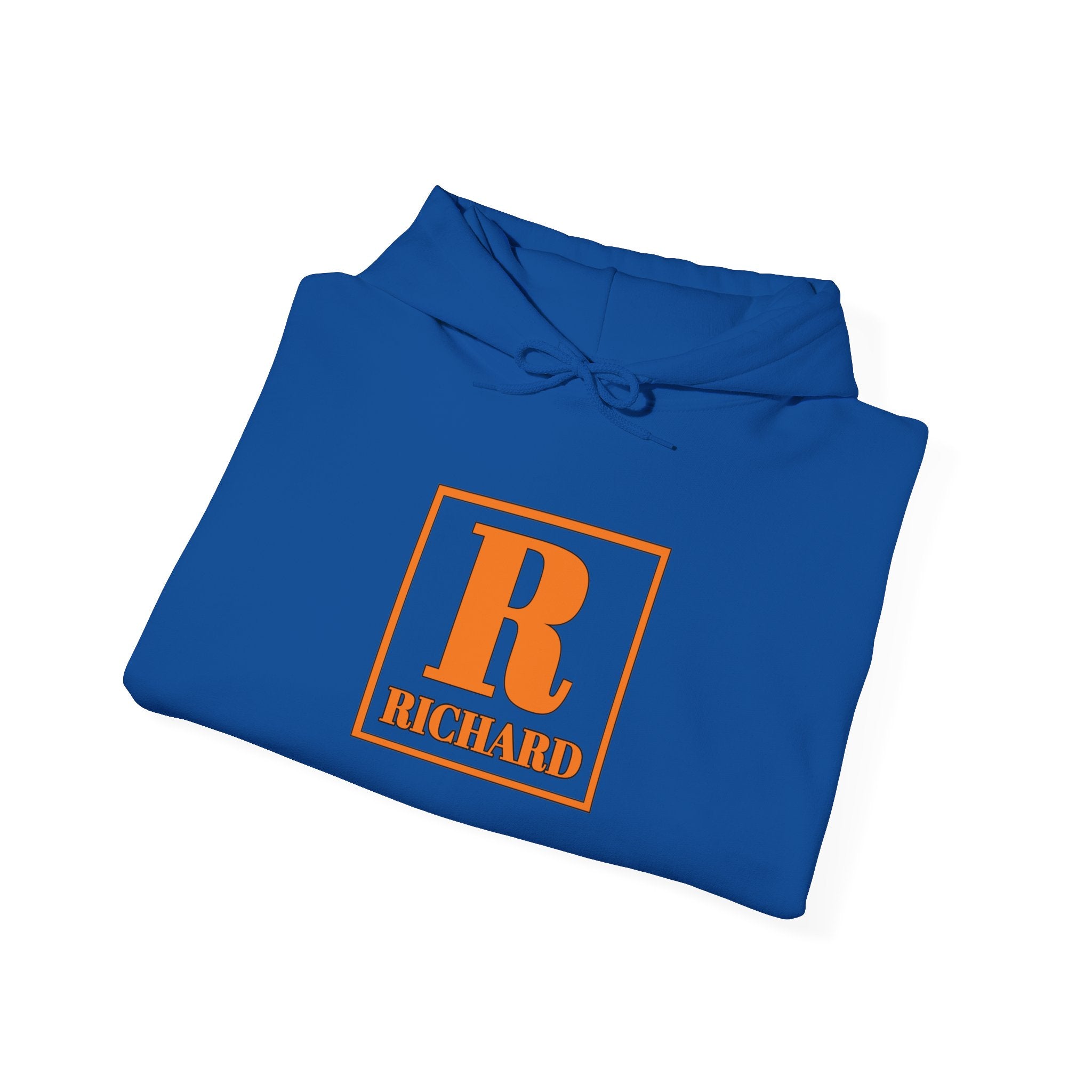Personalized Initial R Hoodie – Retro Orange 'Richard' Name Sweatshirt