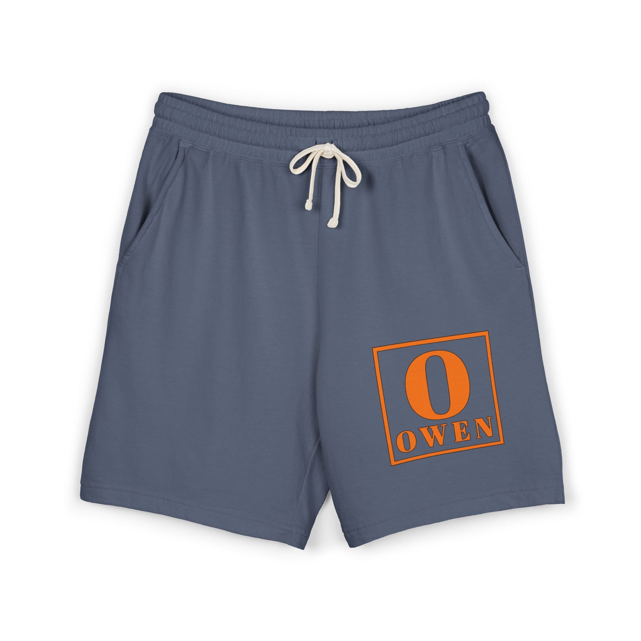 Personalized 'O Owen' Fleece Sweat Shorts — Lightweight Garment-Dyed Lounge Shorts