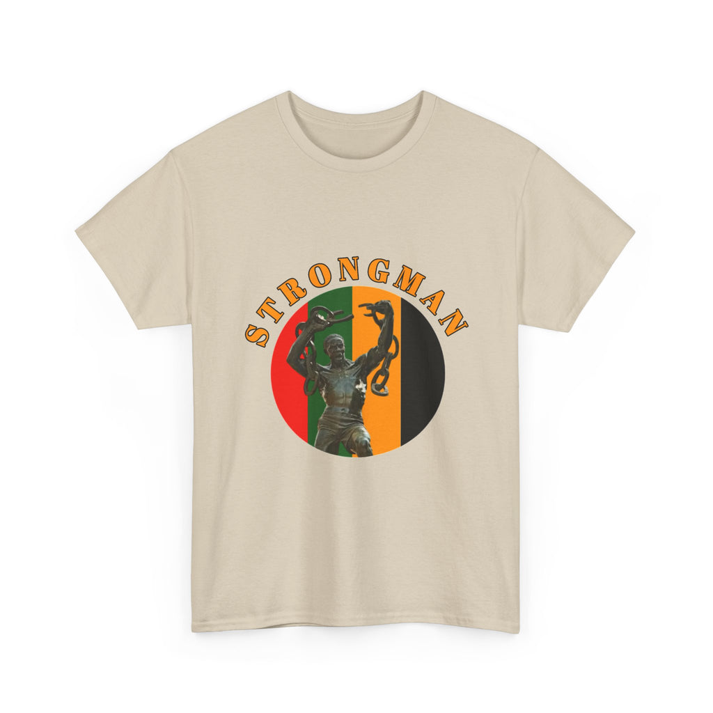 Strongman Vintage Statue Tee — Retro Weightlifting Graphic T-Shirt