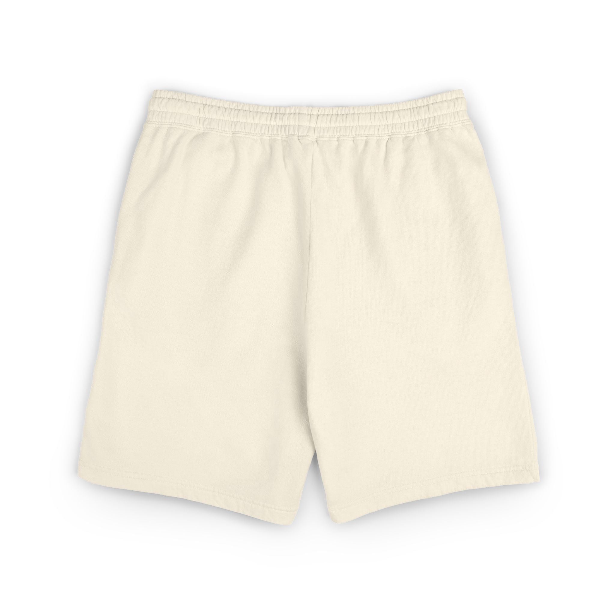Lightweight Garment-Dyed Fleece Sweat Shorts — Neutral Casual Lounge Shorts with Subtle Patch Logo
