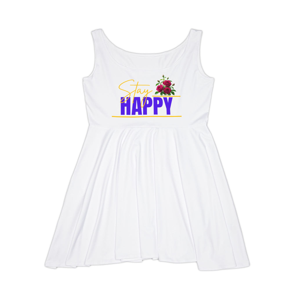 Stay Happy Floral Skater Dress