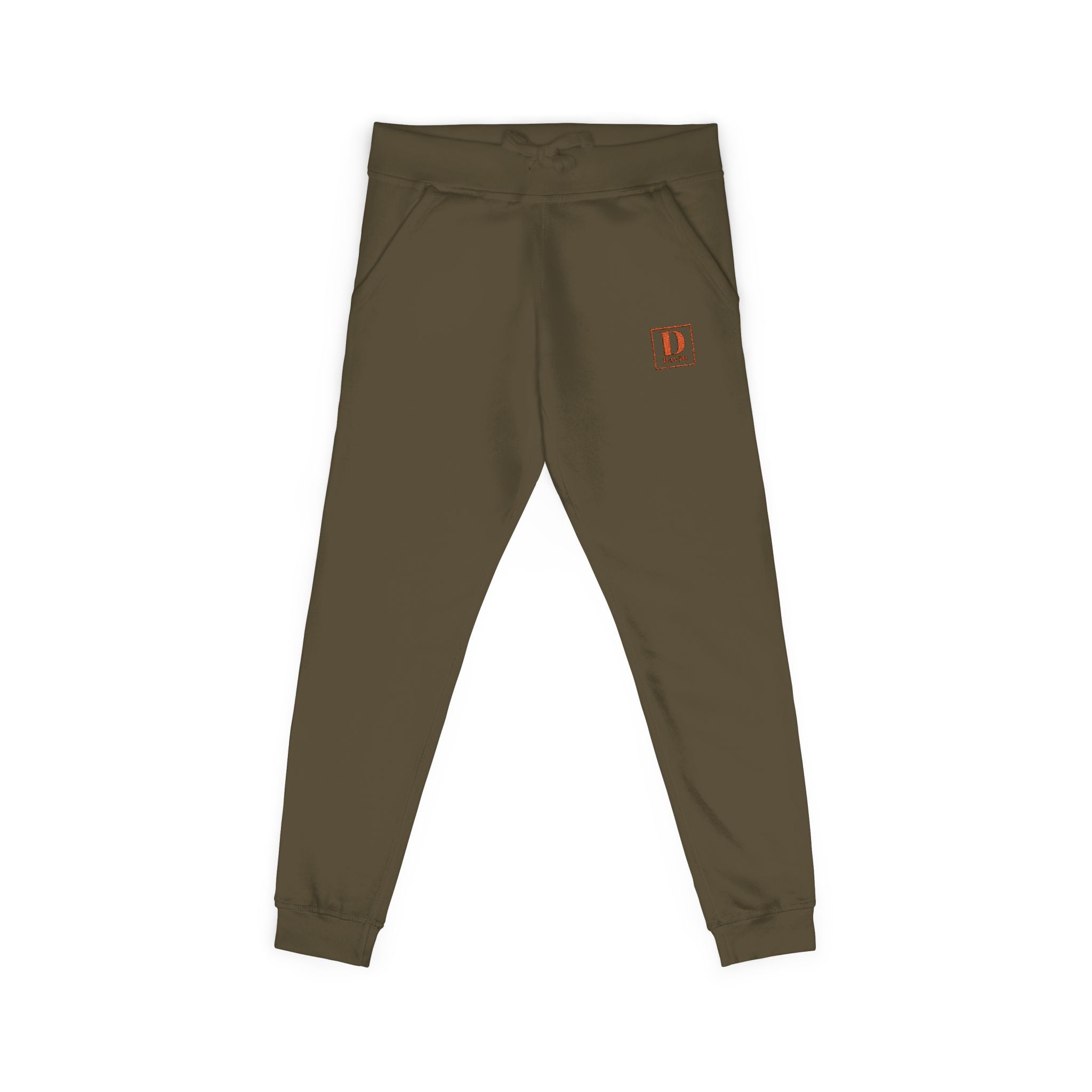Embroidered Minimal Logo Fleece Sweatpants — Cozy Casual Lounge Joggers