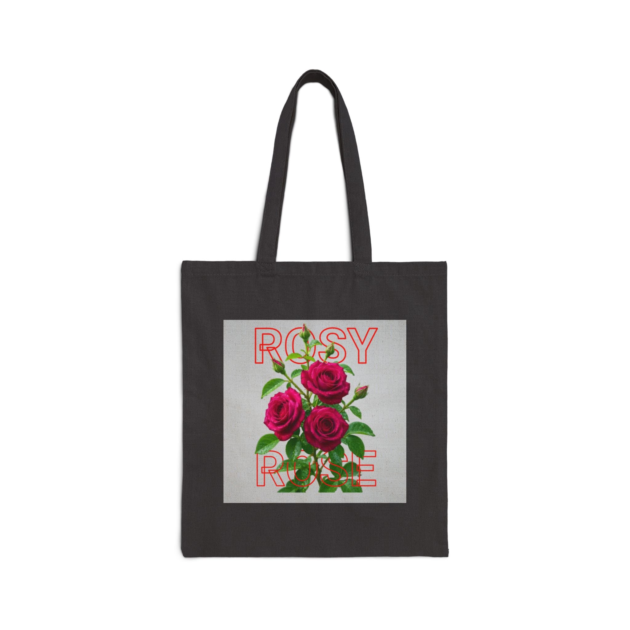 Rosy Rose Tote Bag — Vintage Floral Canvas Grocery & Market Tote