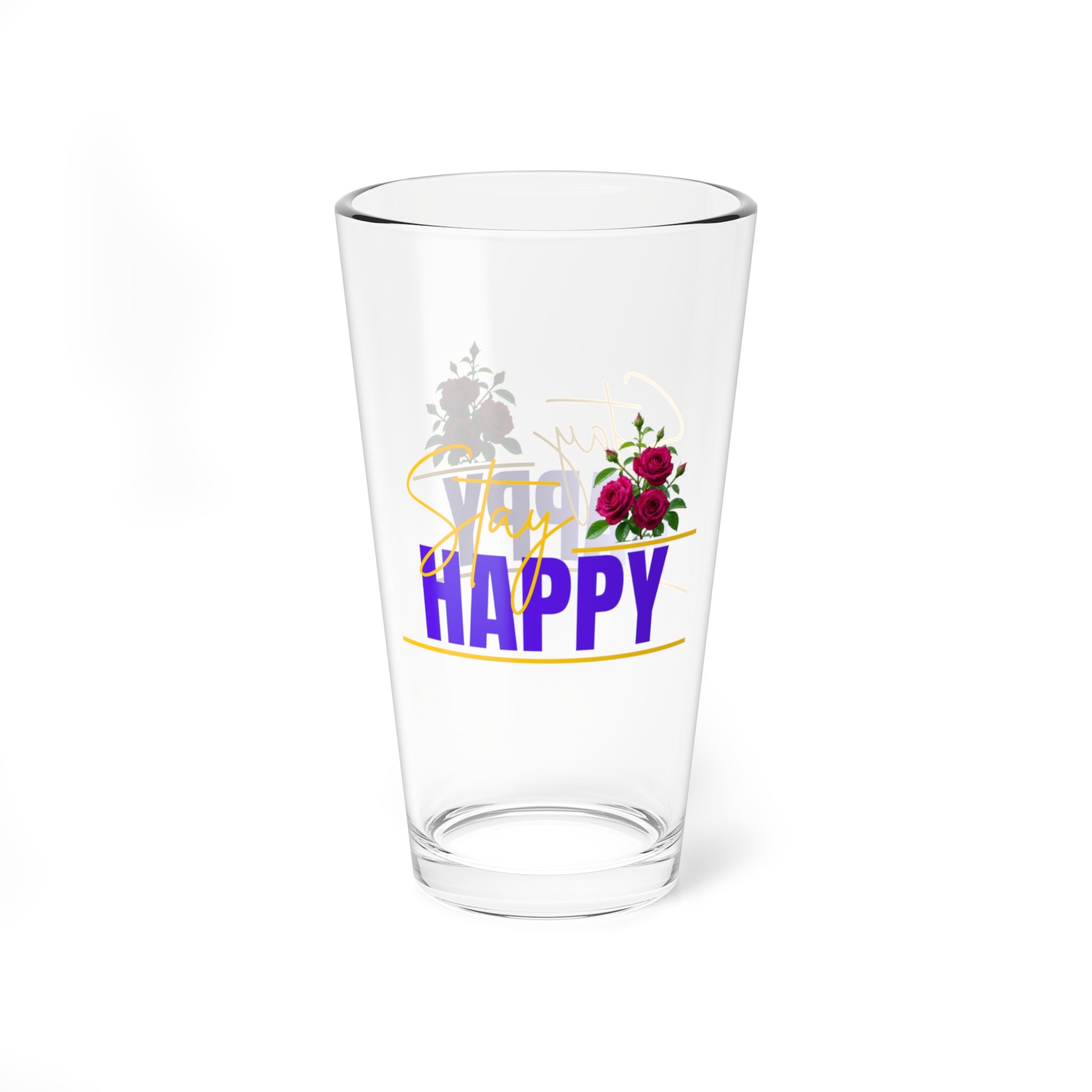 Mixing Glass — Floral "Be Happy" 16oz Cocktail Mixer