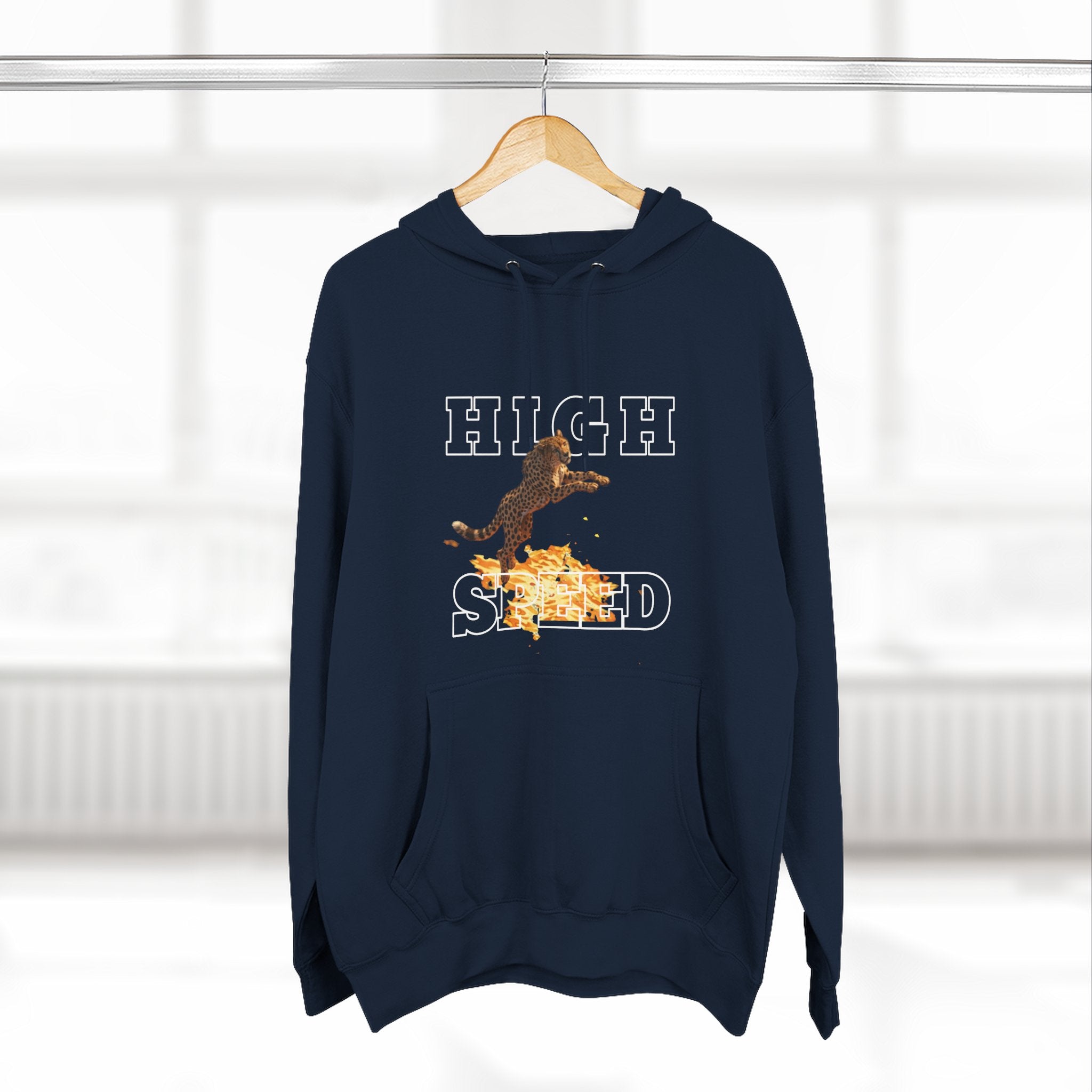 High Speed Hoodie — Flame Skateboard Graphic Fleece Hoodie