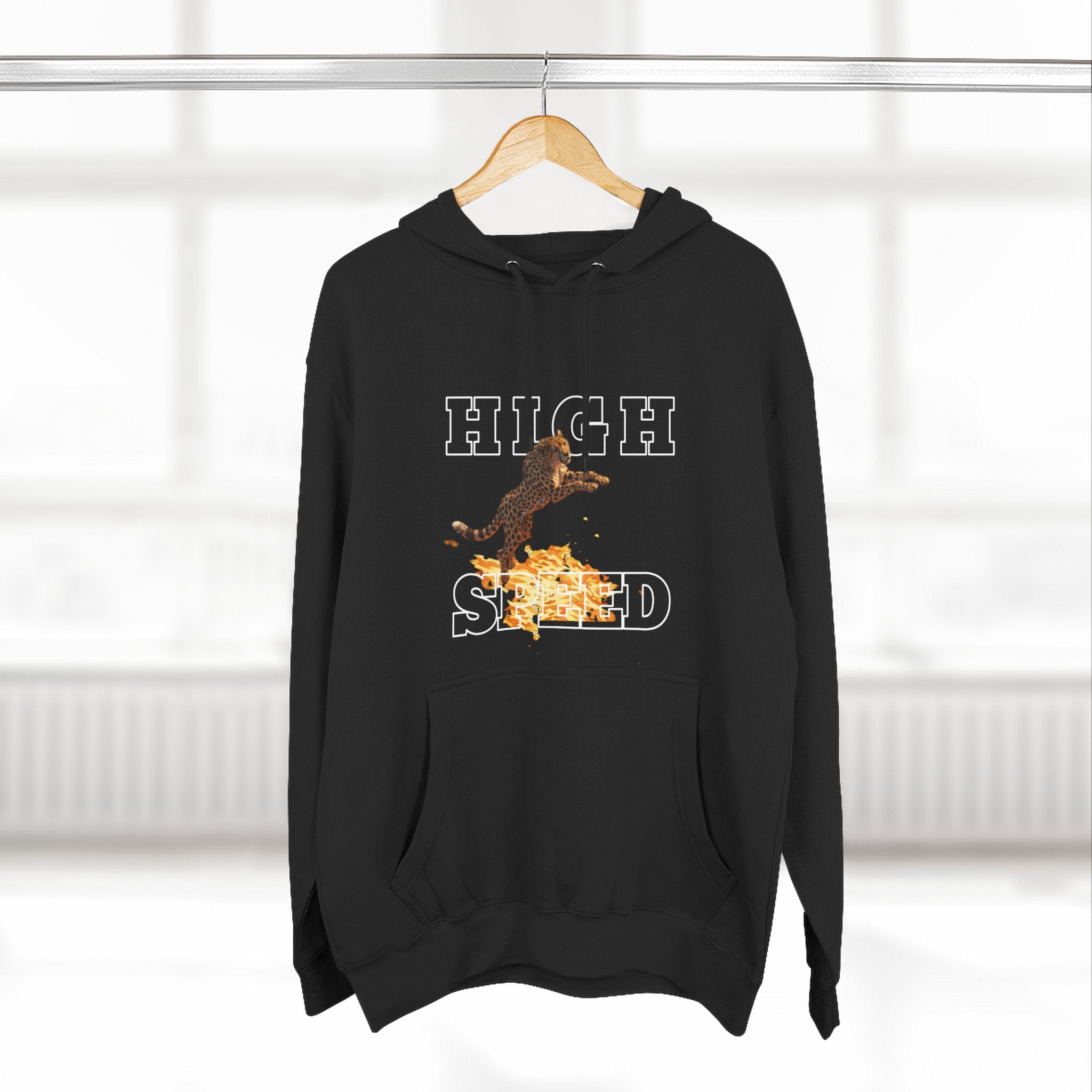 High Speed Hoodie — Flame Skateboard Graphic Fleece Hoodie