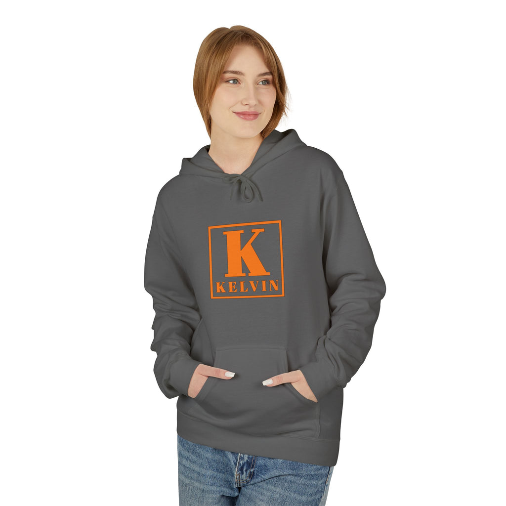 Kelvin Monogram Hoodie — Retro Orange Letter K Personalized Pullover