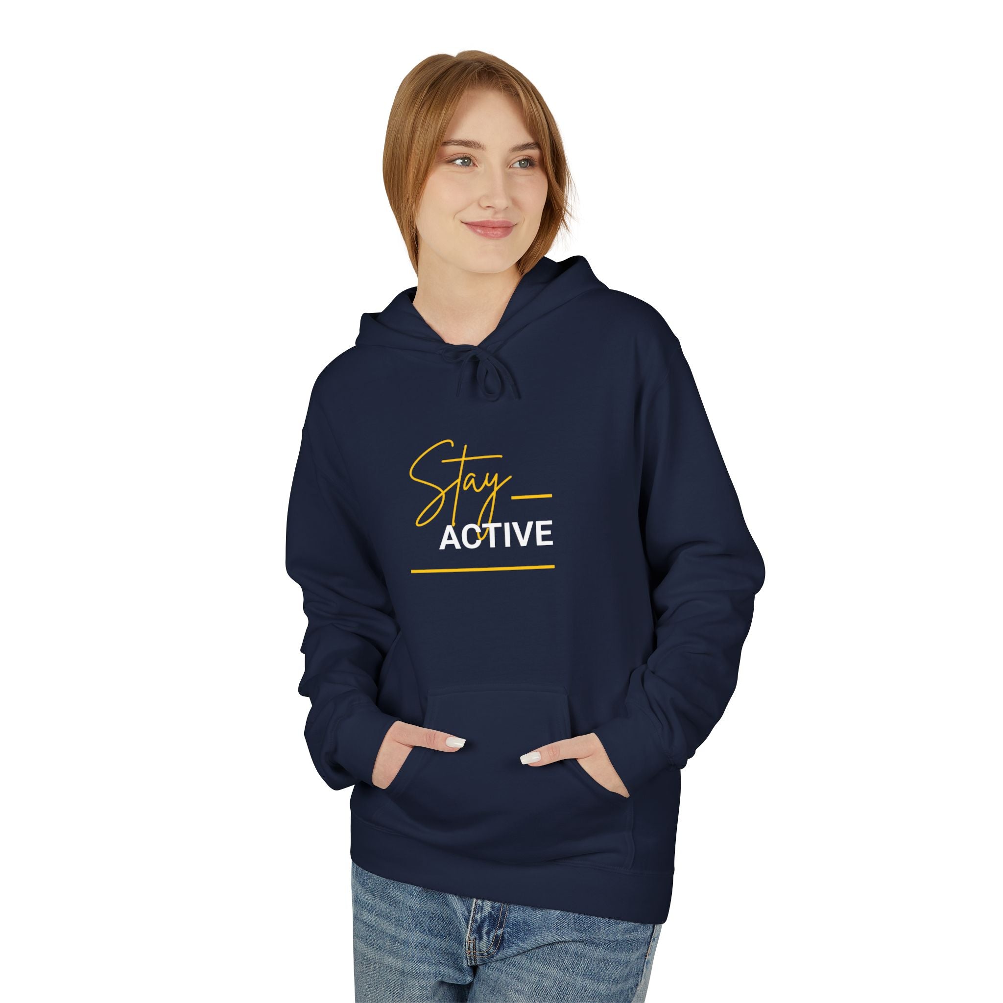Stay Golden Hoodie — Minimal Script Graphic Casual Pullover