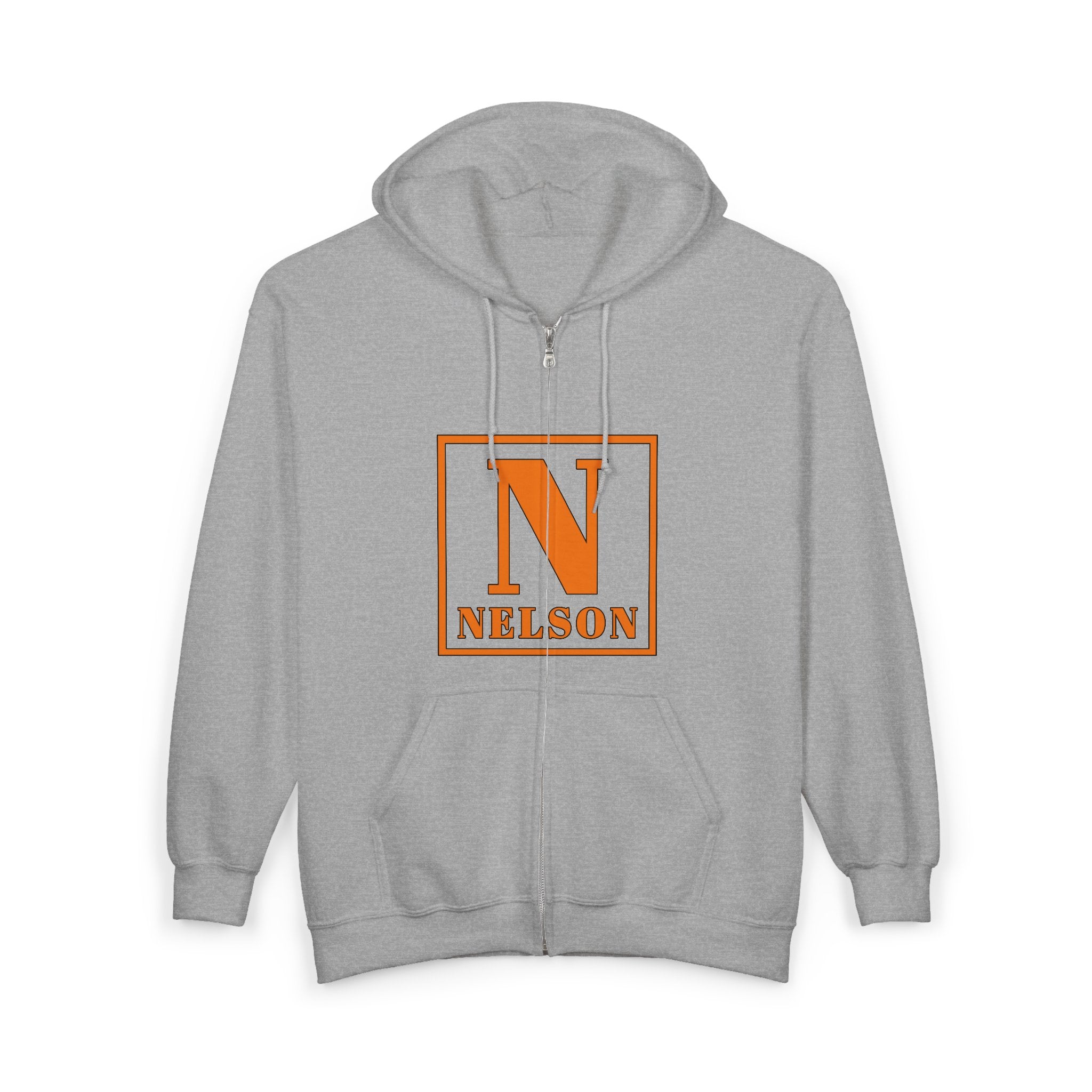 Nelson Monogram Zip Hoodie – Custom Initial N Square Logo