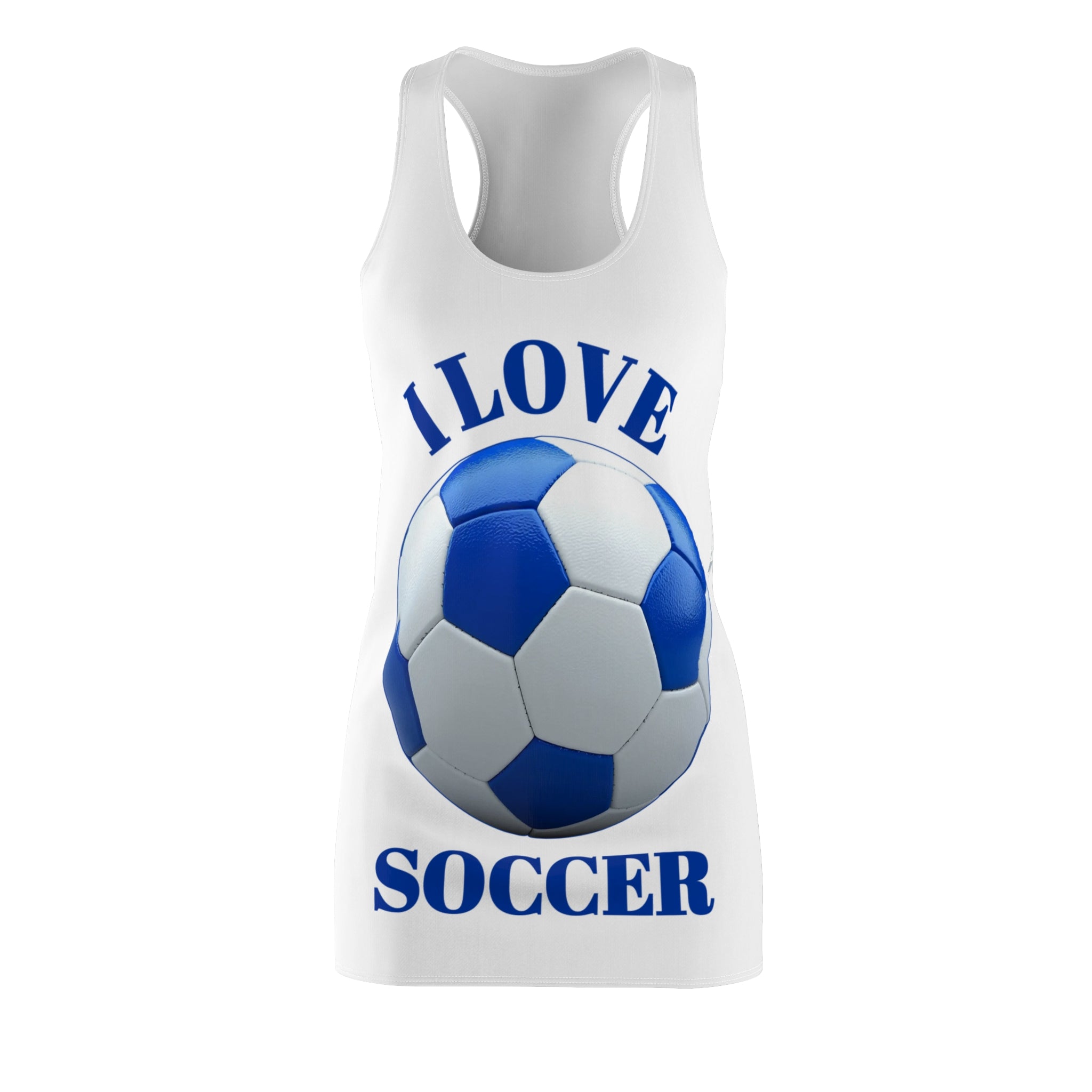I Love Soccer Racerback Dress — Womens Soccer Fan Dress
