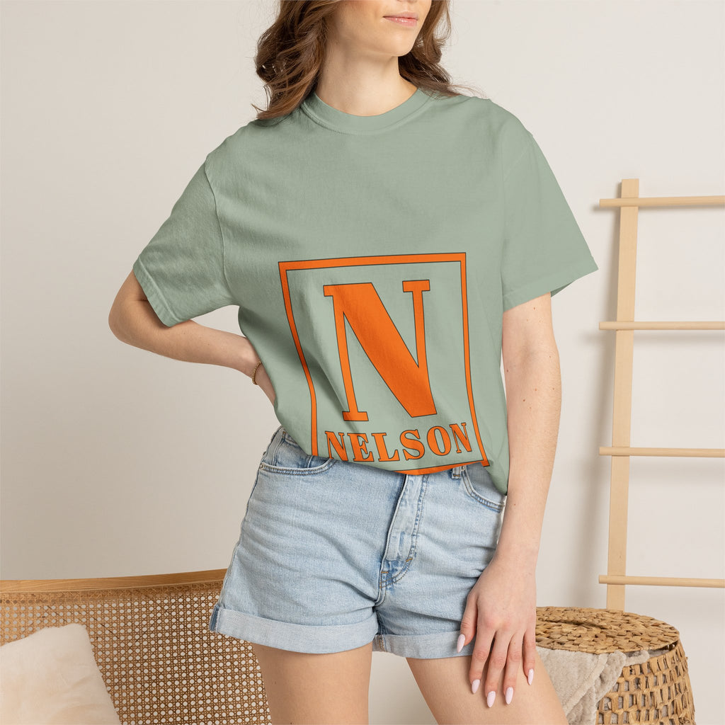 Nelson Monogram T-Shirt — Retro Block Letter Graphic Tee