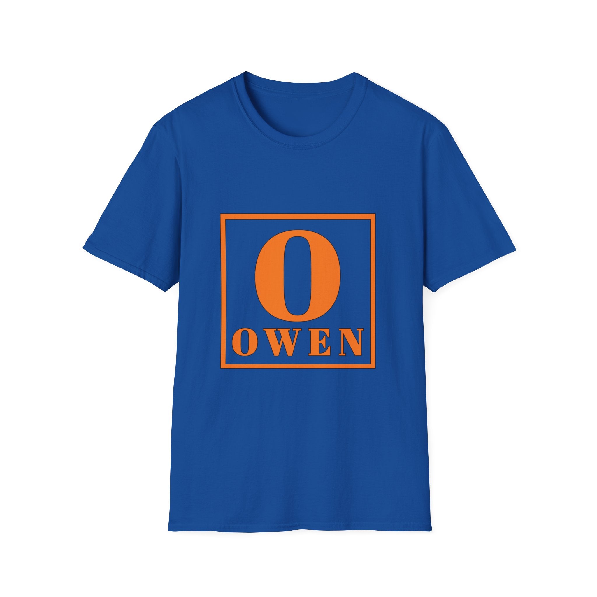 Personalized Name T‑Shirt — Orange Monogram 'O' Owen Tee