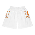 C Logo Basketball Shorts — White Athletic All-Over Print
