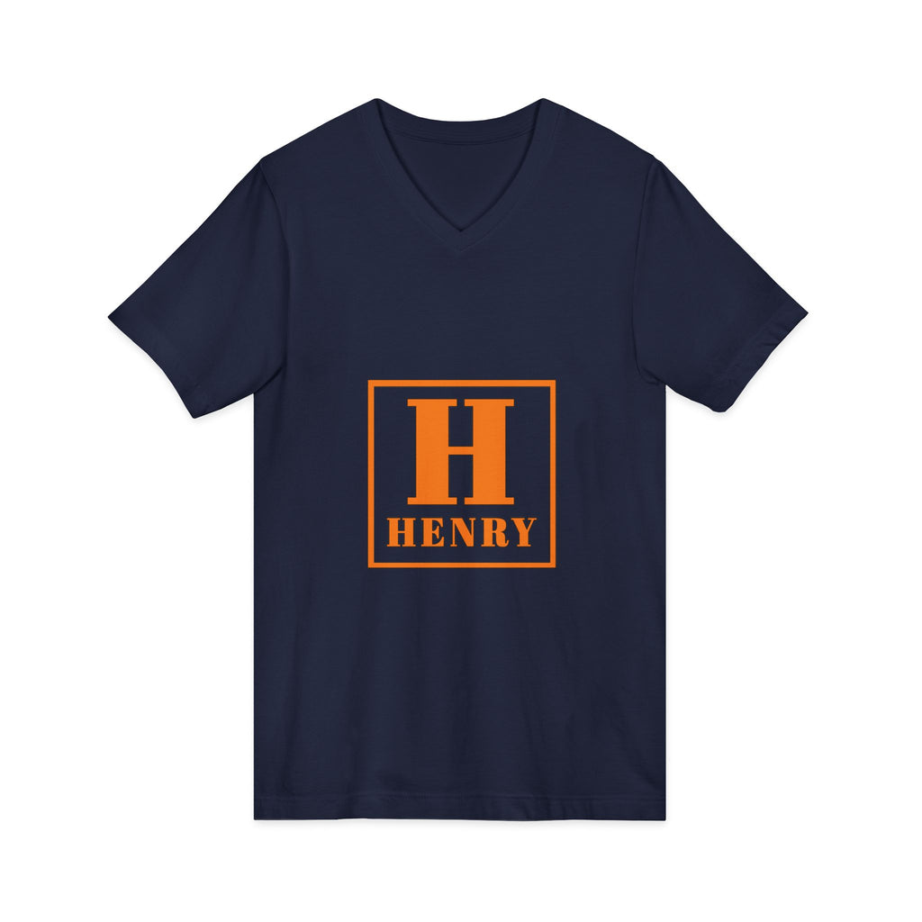 Personalized Monogram “H Henry” V-Neck Tee - Custom Initial Shirt