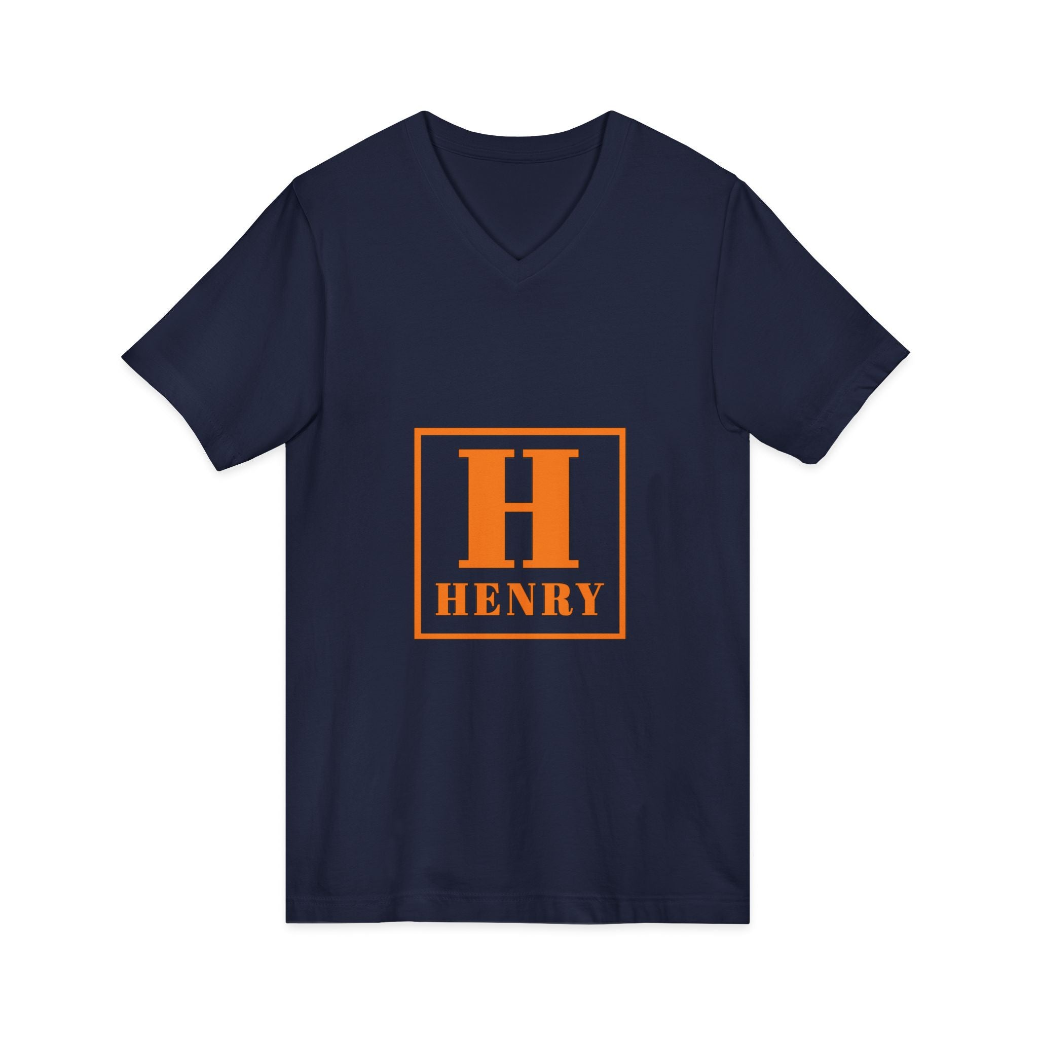 Personalized Monogram “H Henry” V-Neck Tee - Custom Initial Shirt
