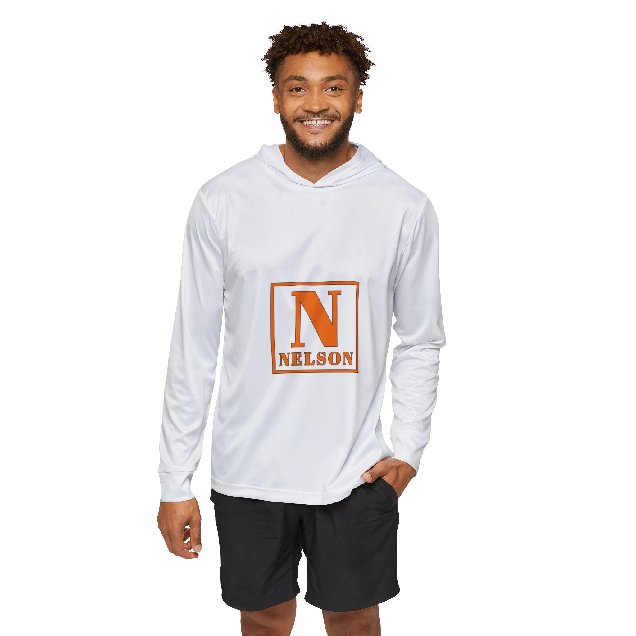 Nelson Block Logo Performance Hoodie — Men's Sports Warmup Top