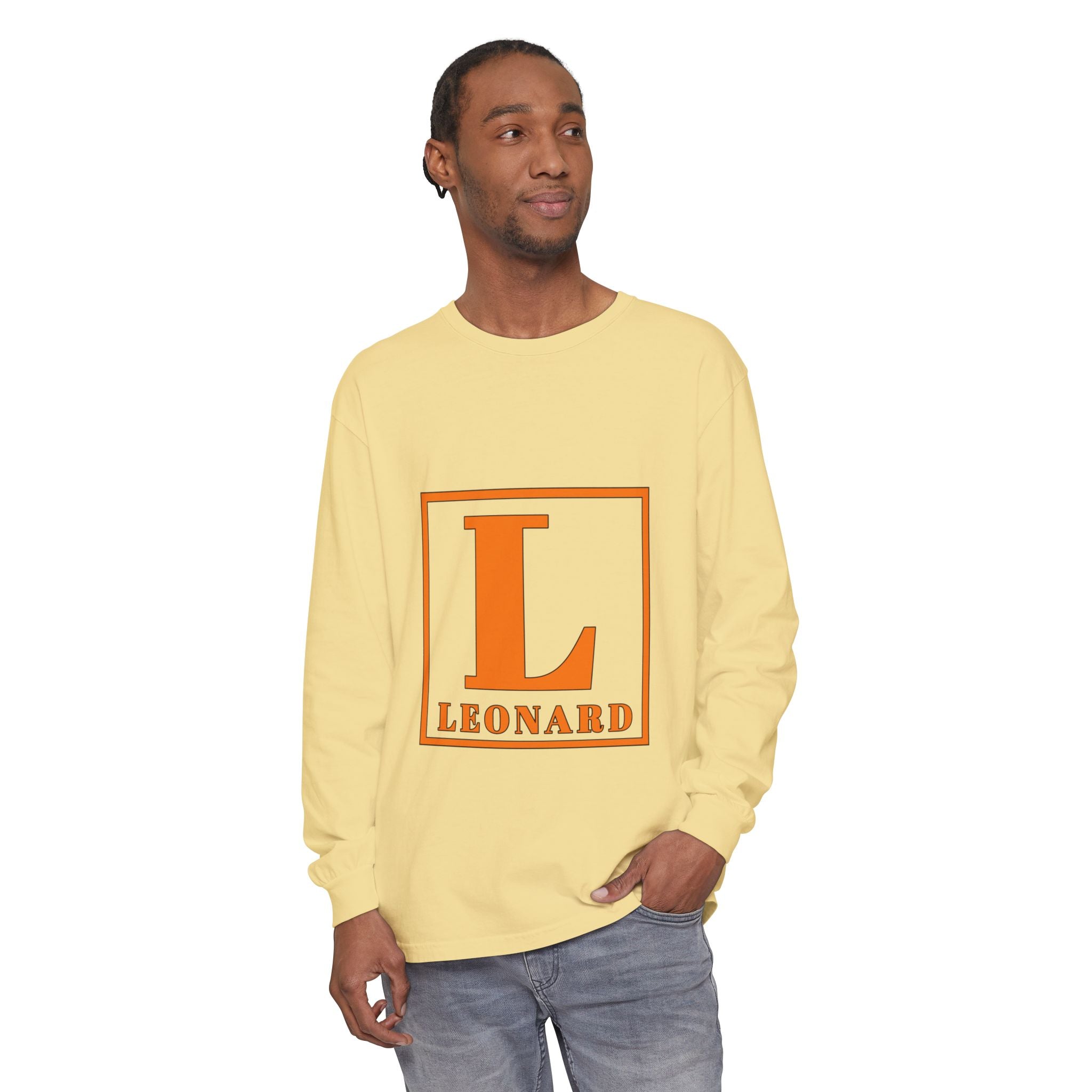 Leonard Monogram Long Sleeve Tee — Personalized Initial L Shirt