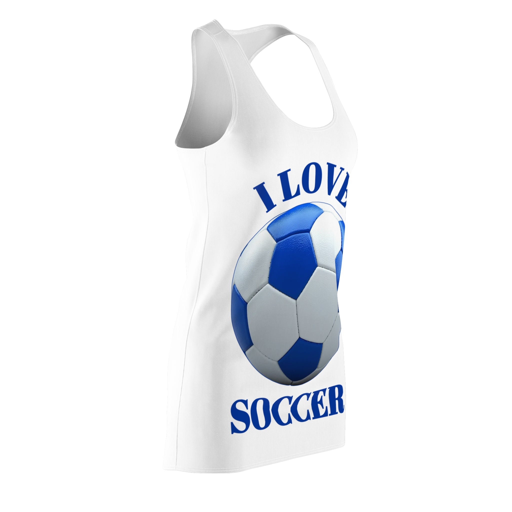 I Love Soccer Racerback Dress — Womens Soccer Fan Dress