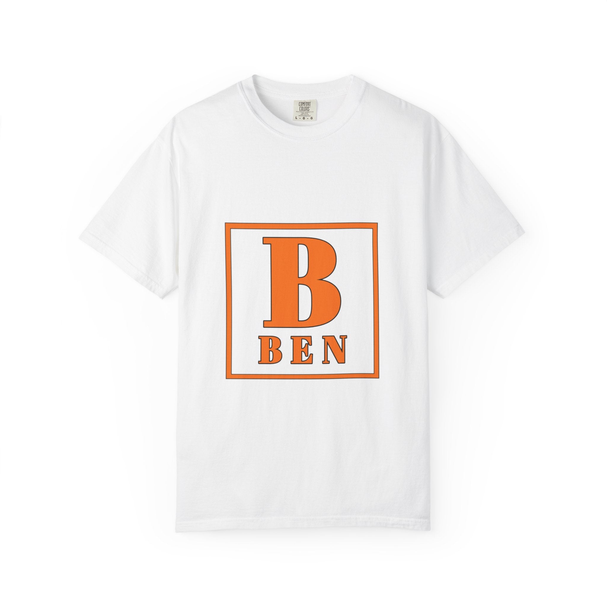 Ben Monogram T-Shirt — Orange Block Initial Tee