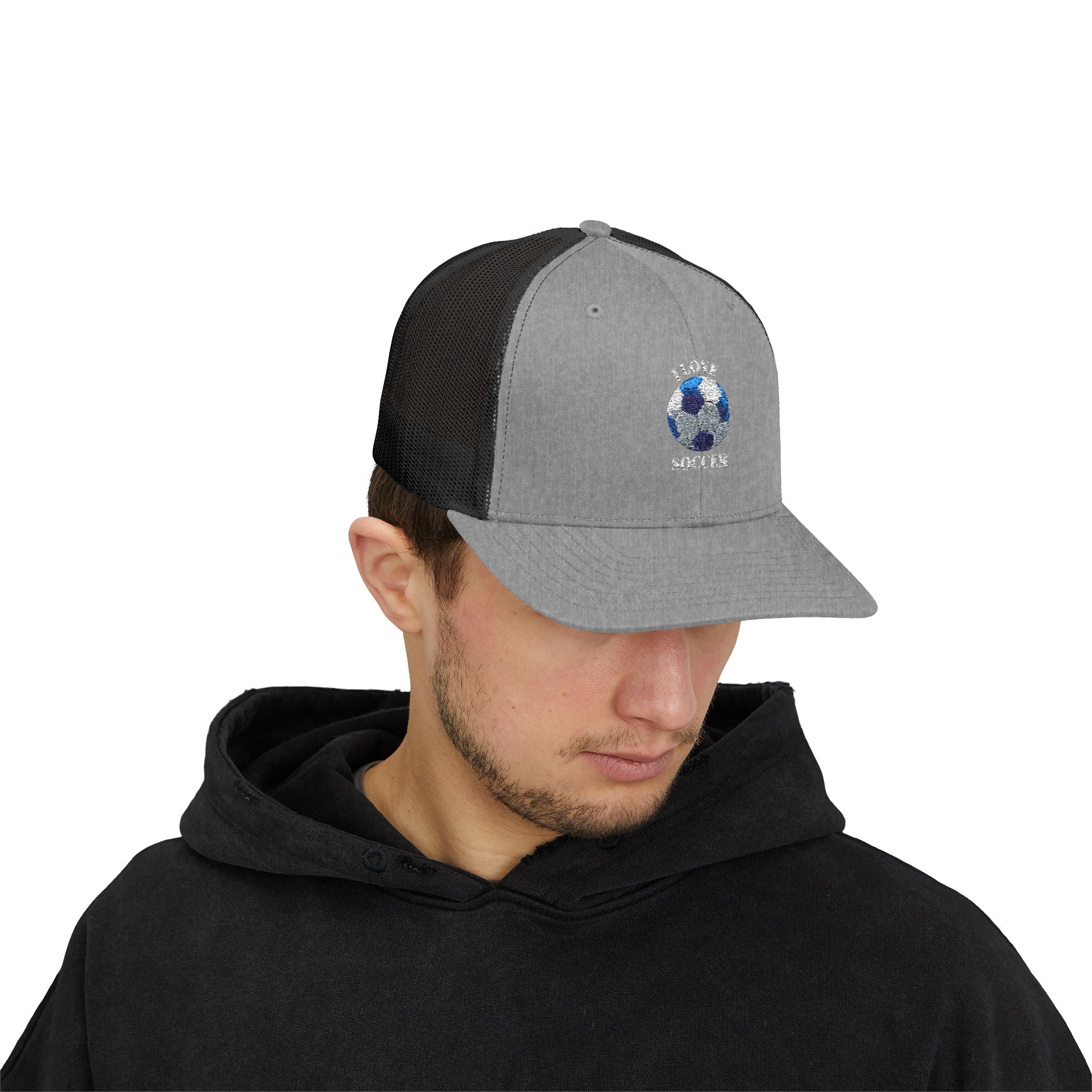 Soccer Mom Trucker Cap - Glitter Soccer Ball Snapback