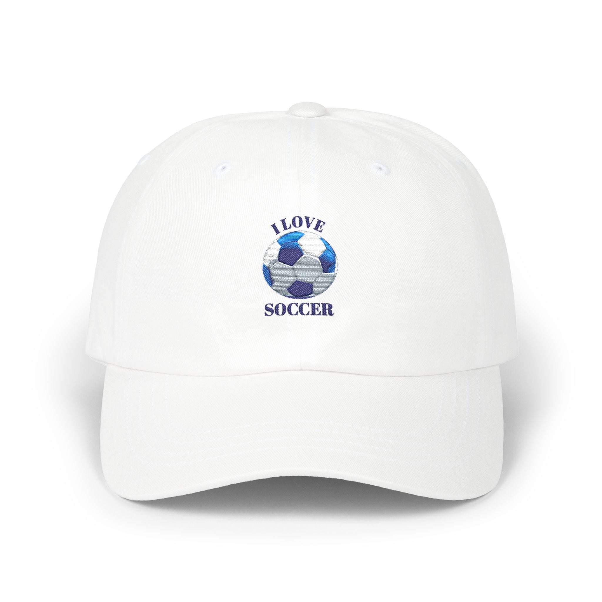 Soccer Dad Cap - I Love Soccer Embroidered Baseball Hat