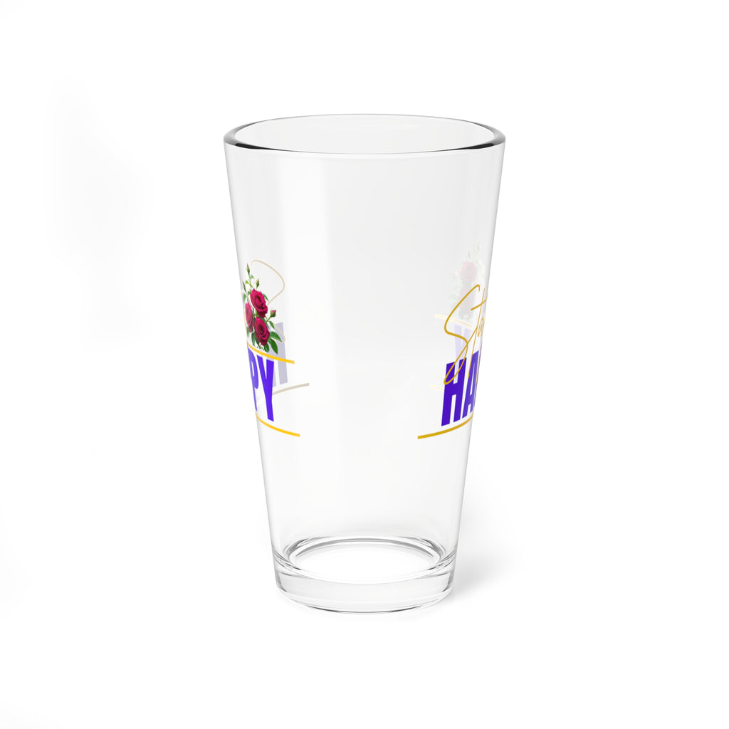 Mixing Glass — Floral "Be Happy" 16oz Cocktail Mixer