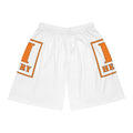 Henry Block Logo Basketball Shorts — Custom White AOP Athletic Shorts