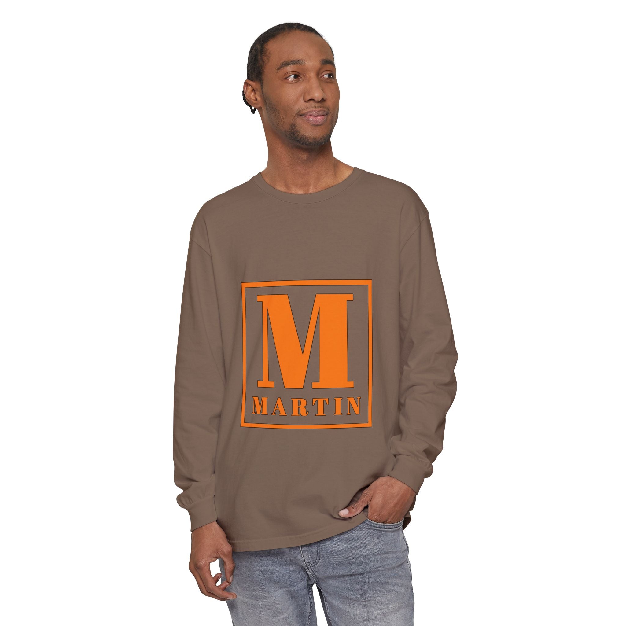 Martin Monogram Long Sleeve T‑Shirt — Personalized Initial M Graphic