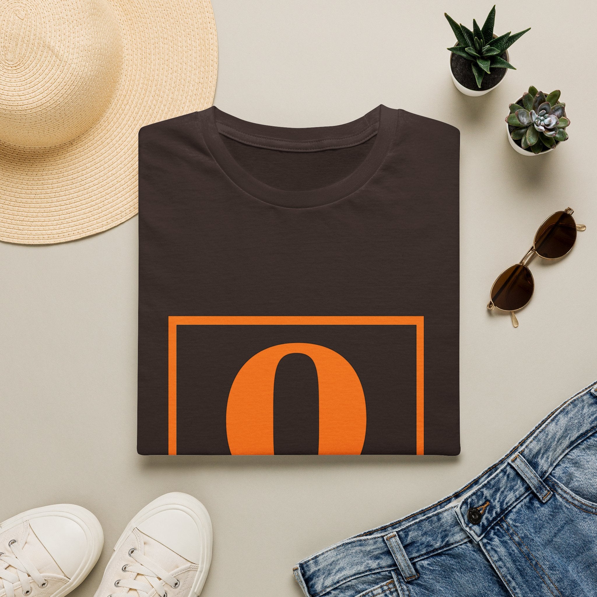 Personalized Name T‑Shirt — Orange Monogram 'O' Owen Tee
