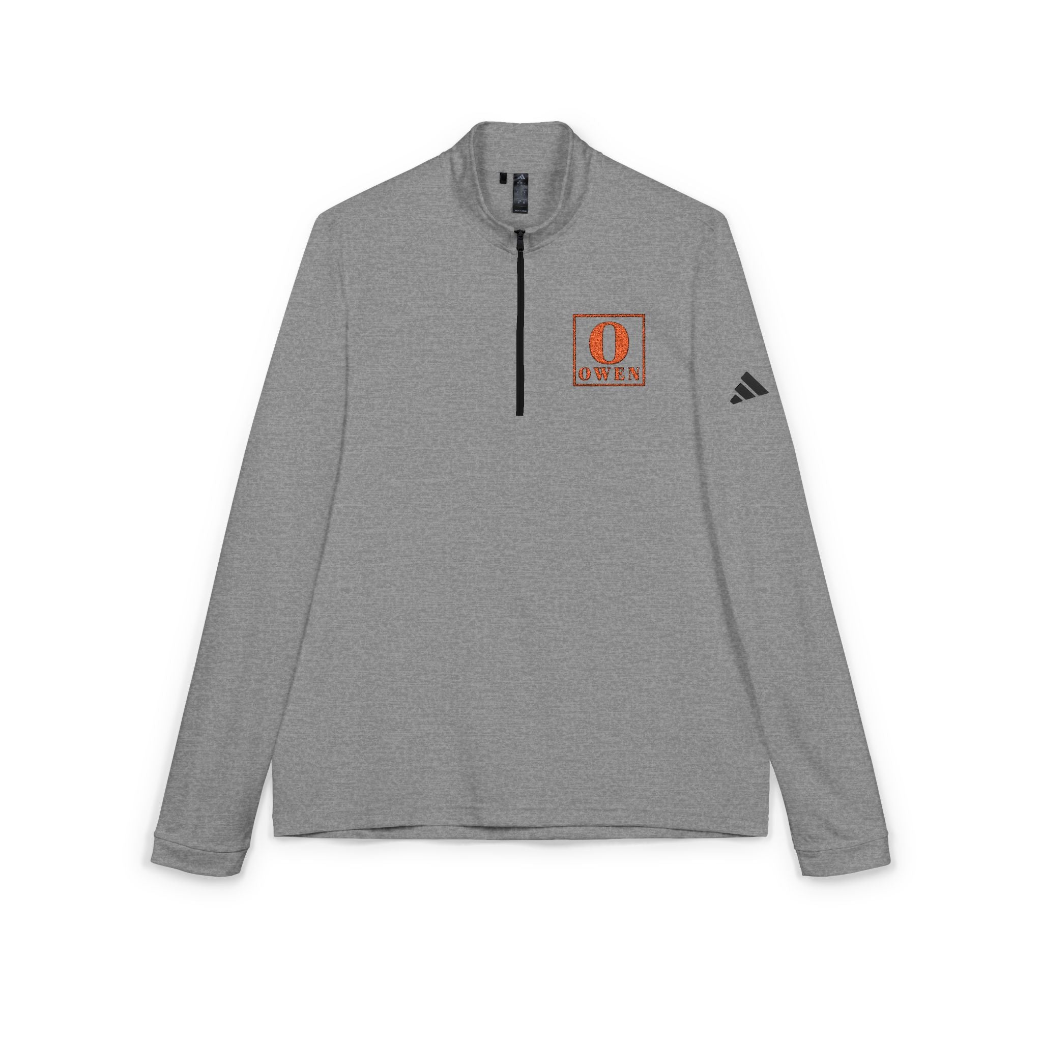 Embroidered 'Owen' Logo Quarter-Zip Pullover