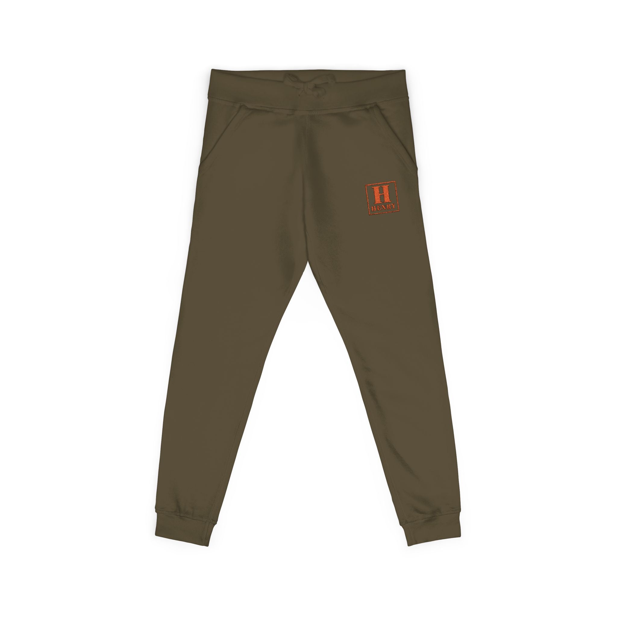 Embroidered Cozy Fleece Sweatpants — Minimal 'H' Logo Joggers