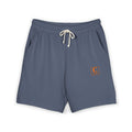 Lightweight Garment-Dyed Fleece Sweat Shorts — Neutral Casual Lounge Shorts with Subtle Patch Logo