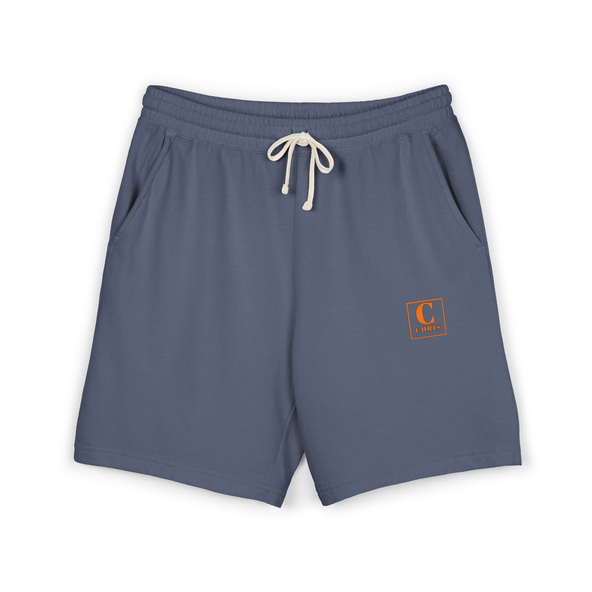 Lightweight Garment-Dyed Fleece Sweat Shorts — Neutral Casual Lounge Shorts with Subtle Patch Logo