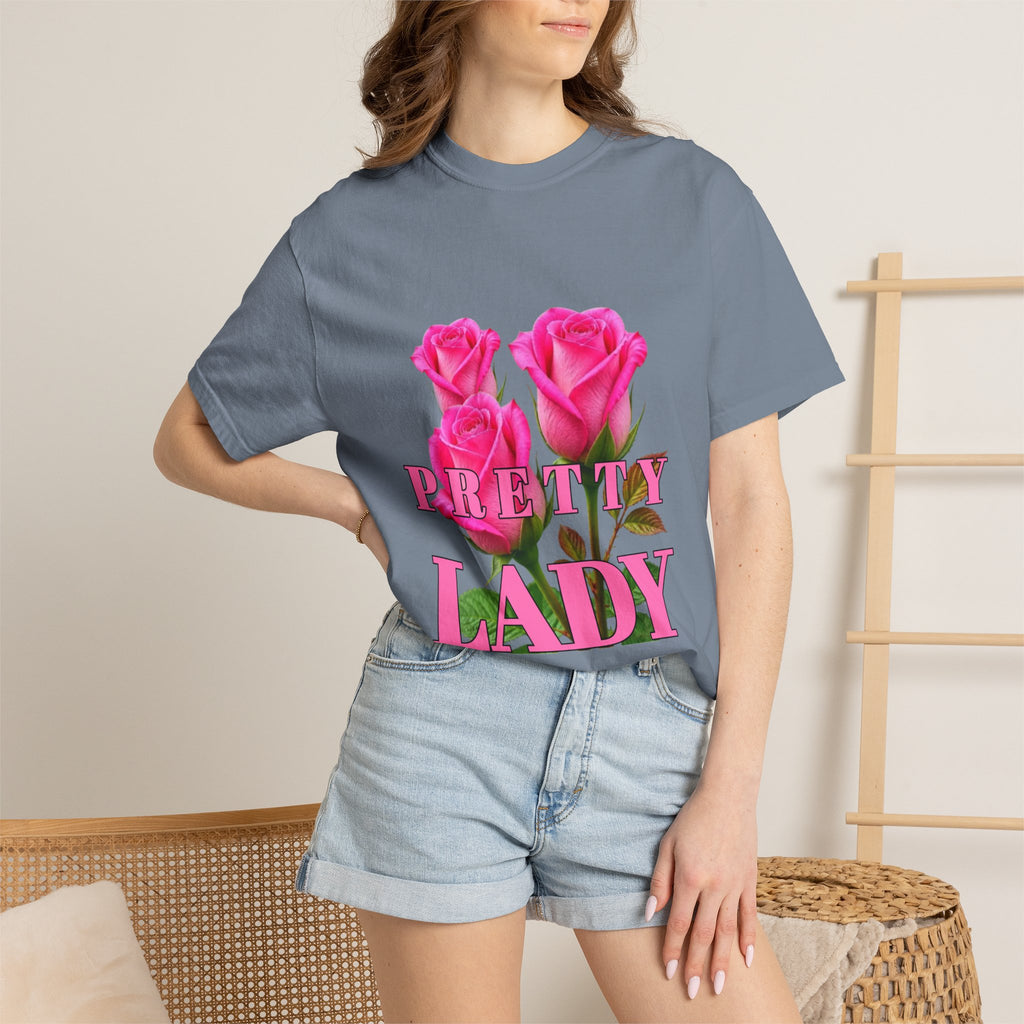 Pretty Lady T-Shirt — Pink Rose Graphic Tee