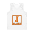 Personalized Basketball Jersey - Orange 'J' Joseph Name Athletic Tank