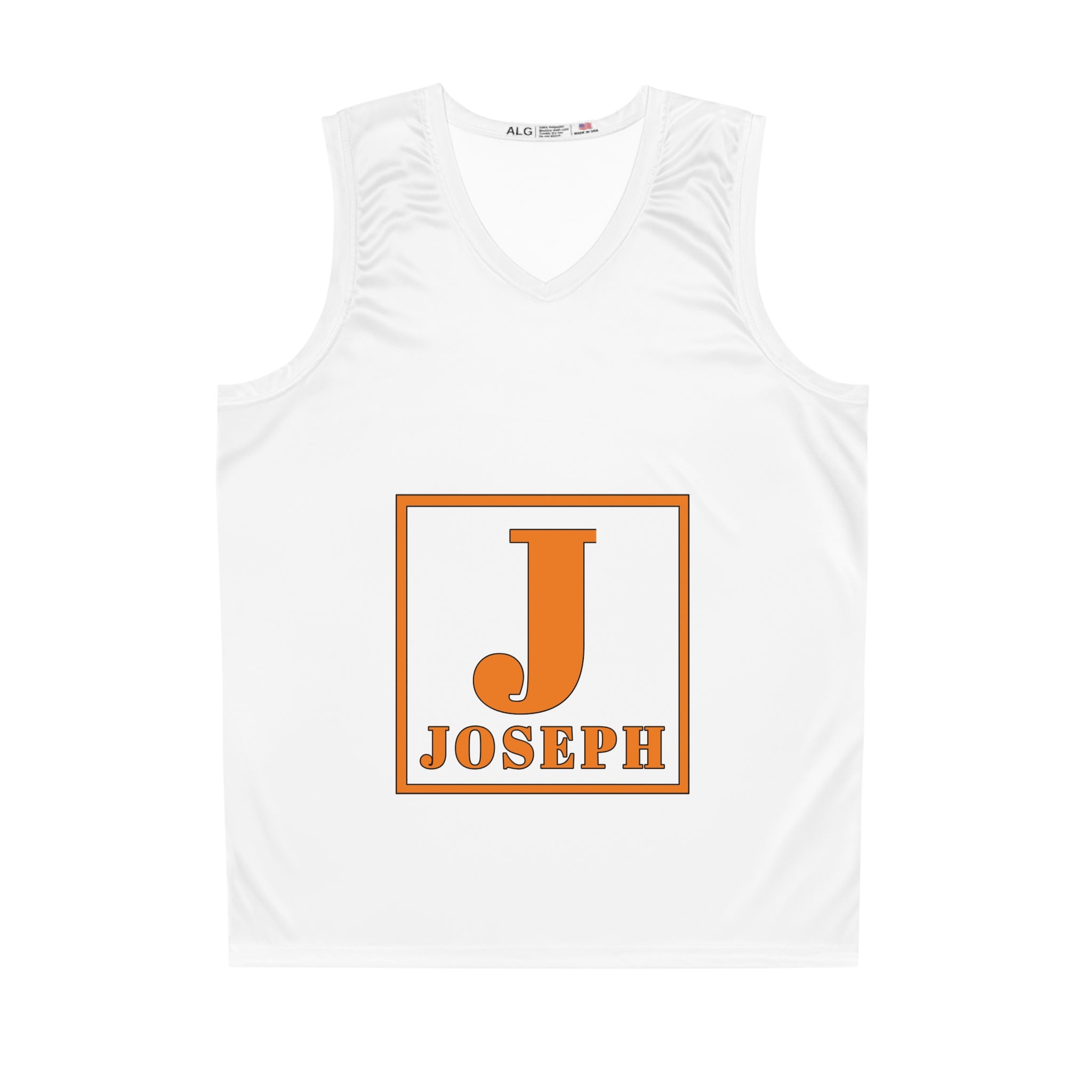 Personalized Basketball Jersey - Orange 'J' Joseph Name Athletic Tank