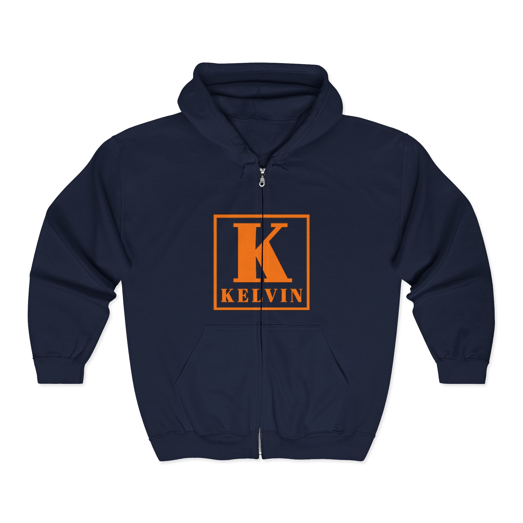 Kelvin Monogram Zip Hoodie — Personalized K Initial Sweatshirt