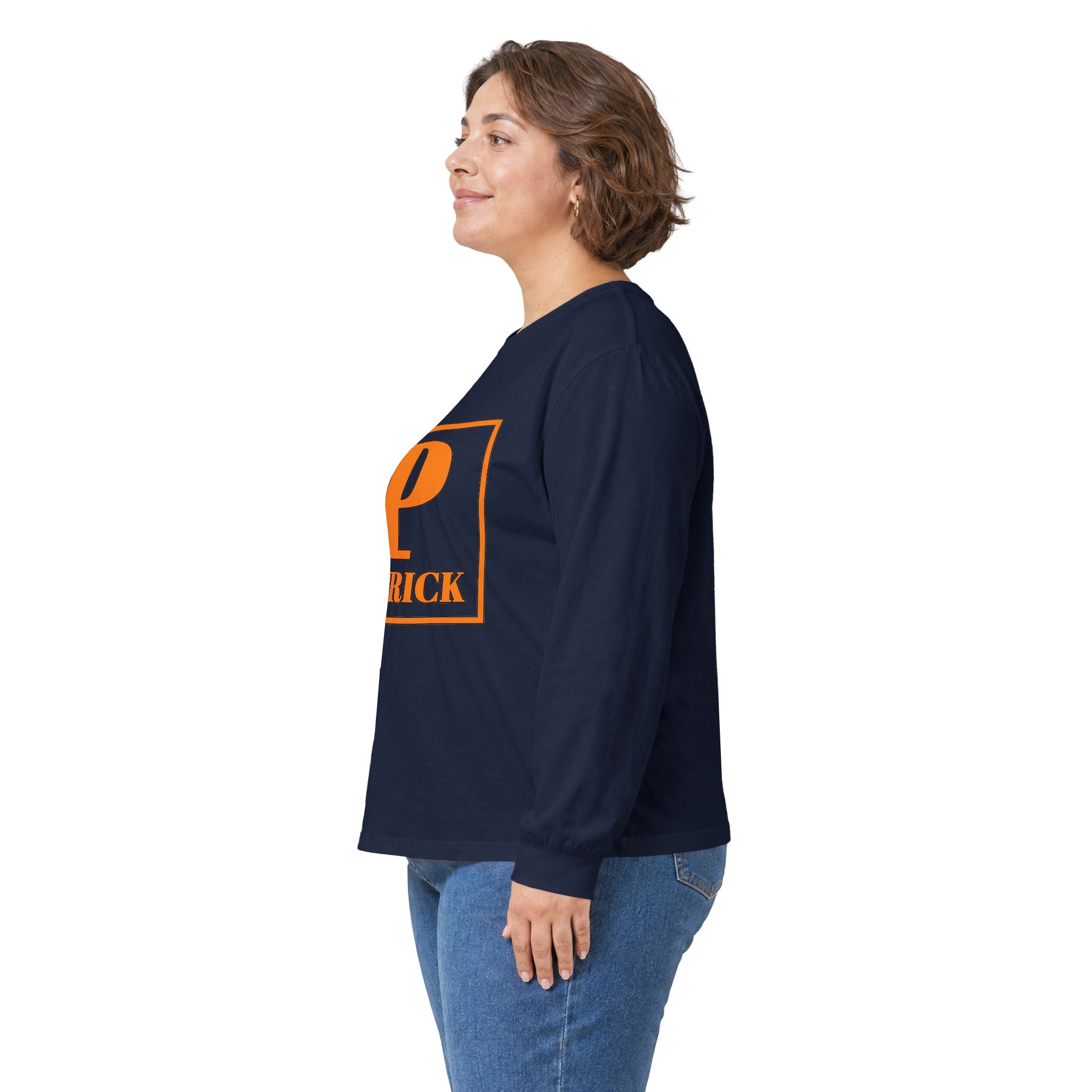 Patrick Monogram Long Sleeve Tee — Orange Block Initial P