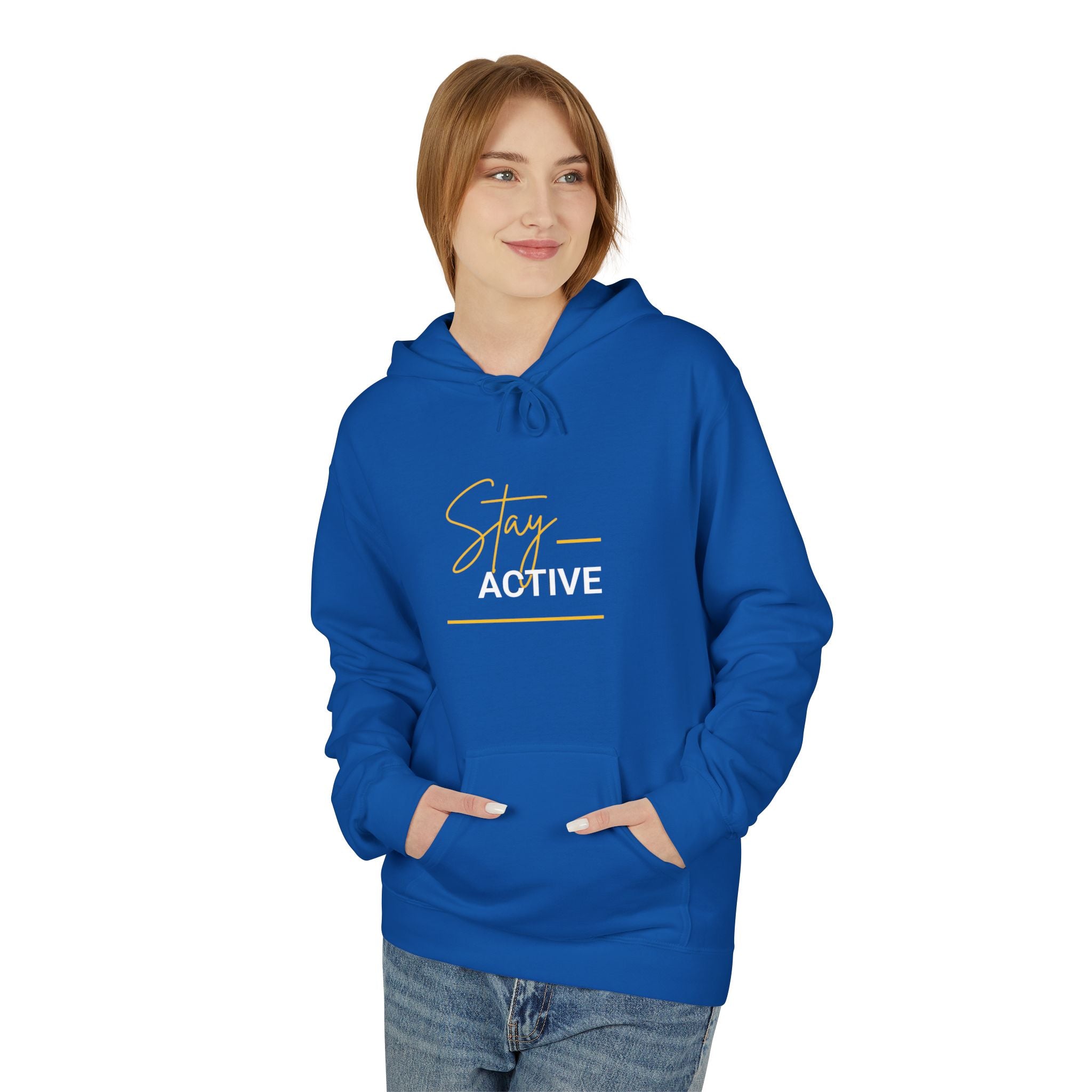Stay Golden Hoodie — Minimal Script Graphic Casual Pullover