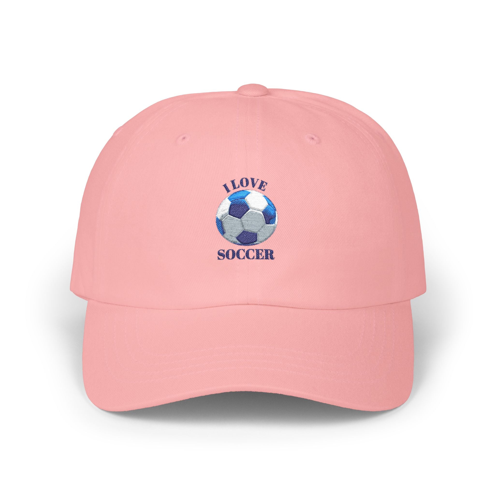 Soccer Dad Cap - I Love Soccer Embroidered Baseball Hat